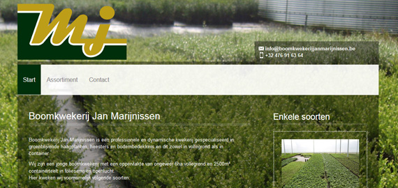 Boomkwekerij Jan Marijnissen - Ontwerp, aanleg en onderhoud van tuinen - Groenblijvende haagplanten, heesters en bodembedekkers - www.boomkwekerijjanmarijnissen.be